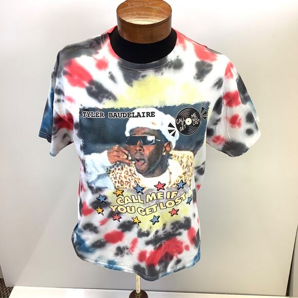 Tyler the Creator Baudelaire Call Me If You Get Lost Tye-Dye Tour T-Shirt Mens L - Picture 1 of 7